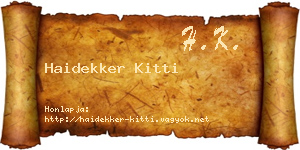 Haidekker Kitti névjegykártya